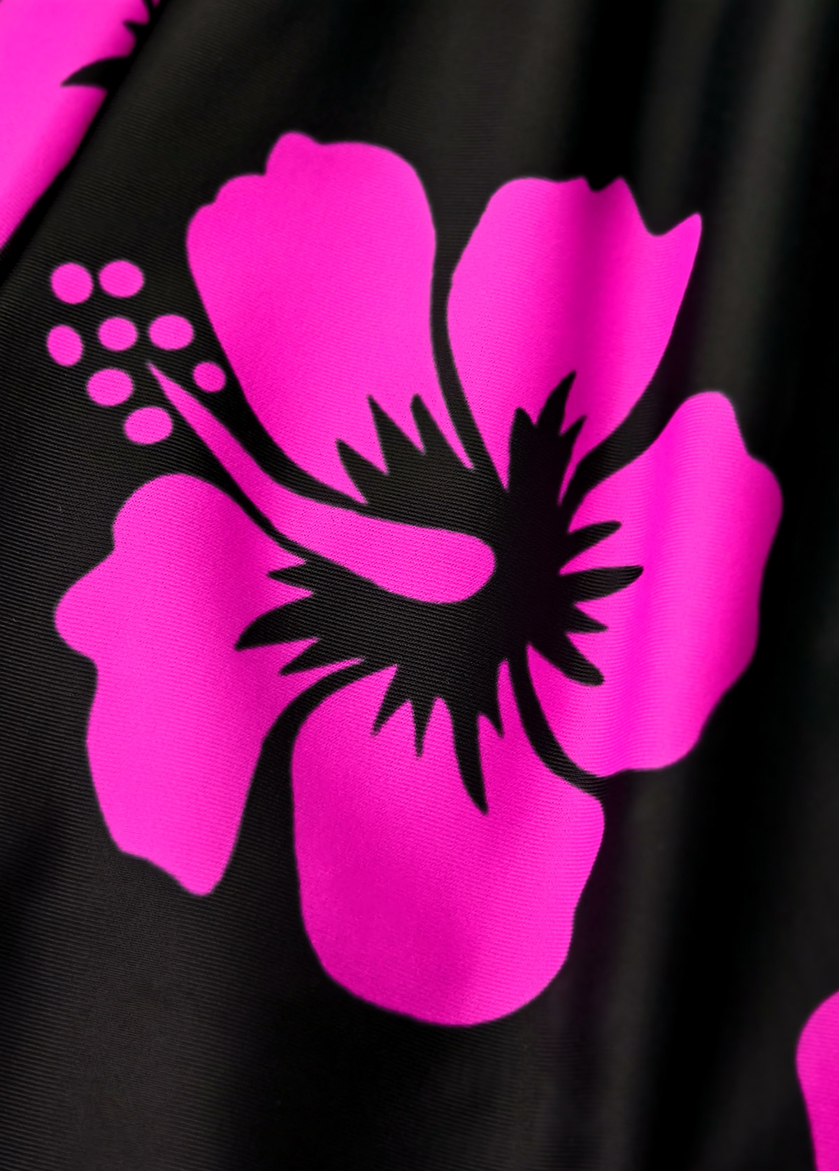 Mid Waisted Floral Print Contrast Binding Tankini Set