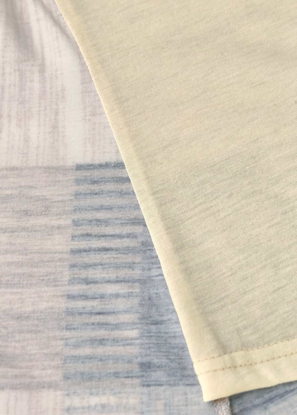 Geometric Print Multi Color Fake Two Piece Twinset