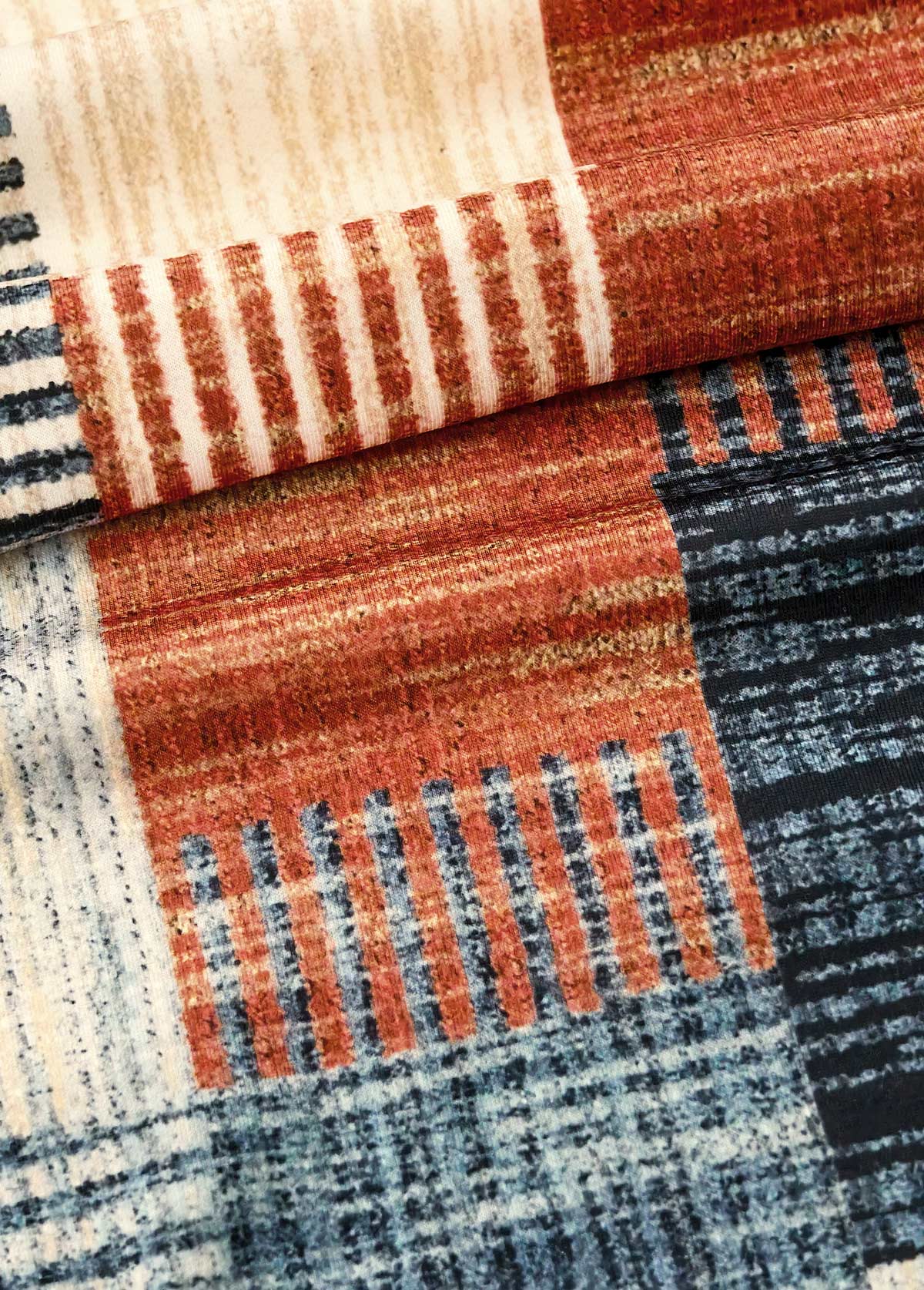 Geometric Print Multi Color Fake Two Piece Twinset