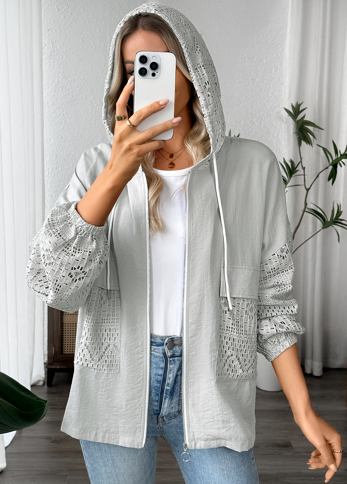 Light Grey Marl Long Sleeve Hoodie