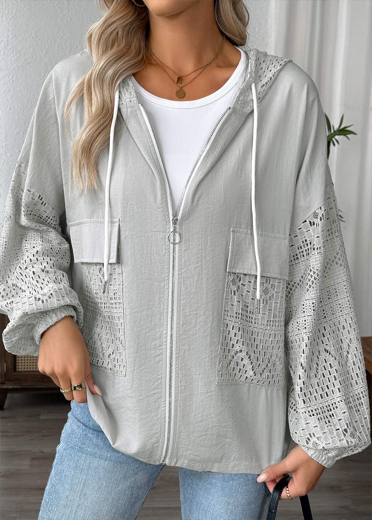 Light Grey Marl Long Sleeve Hoodie