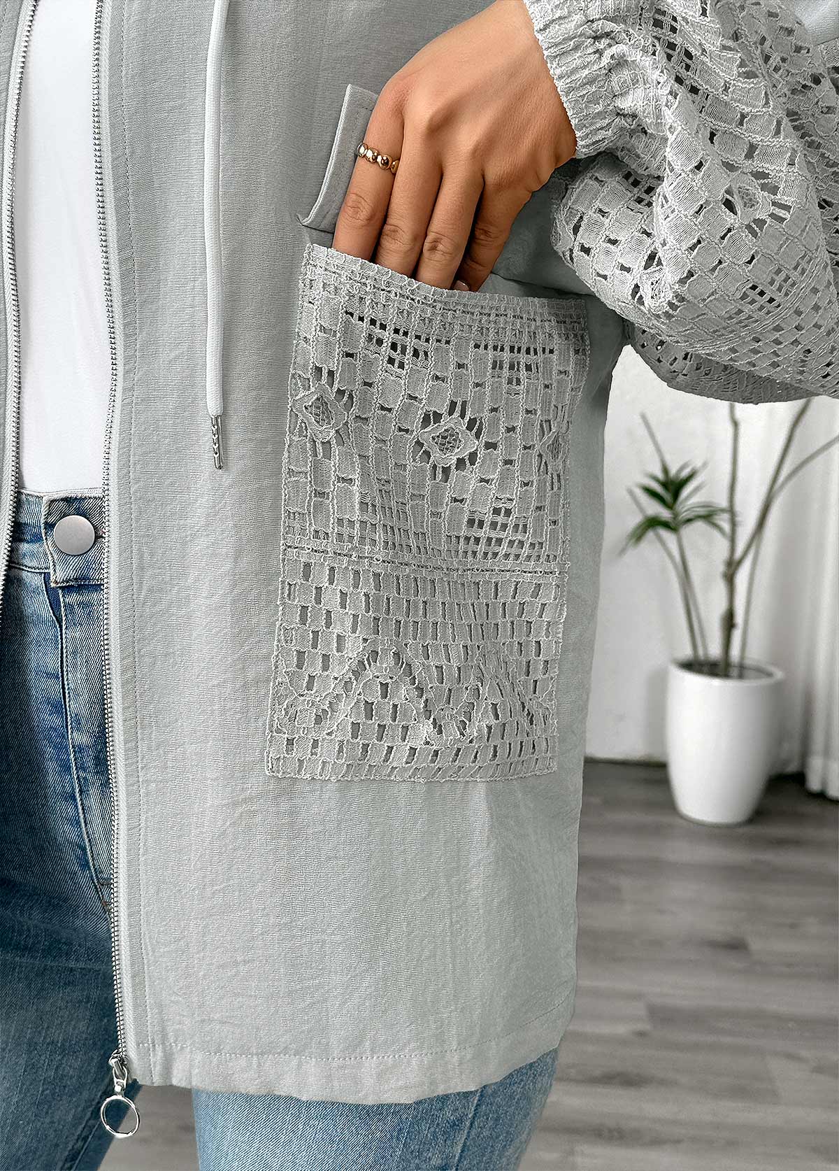 Light Grey Marl Long Sleeve Hoodie