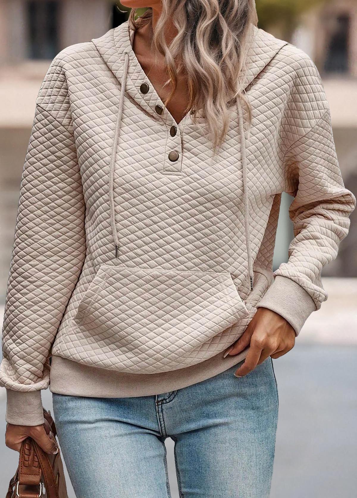 Tummy Coverage Light Coffee Long Sleeve Hoodie