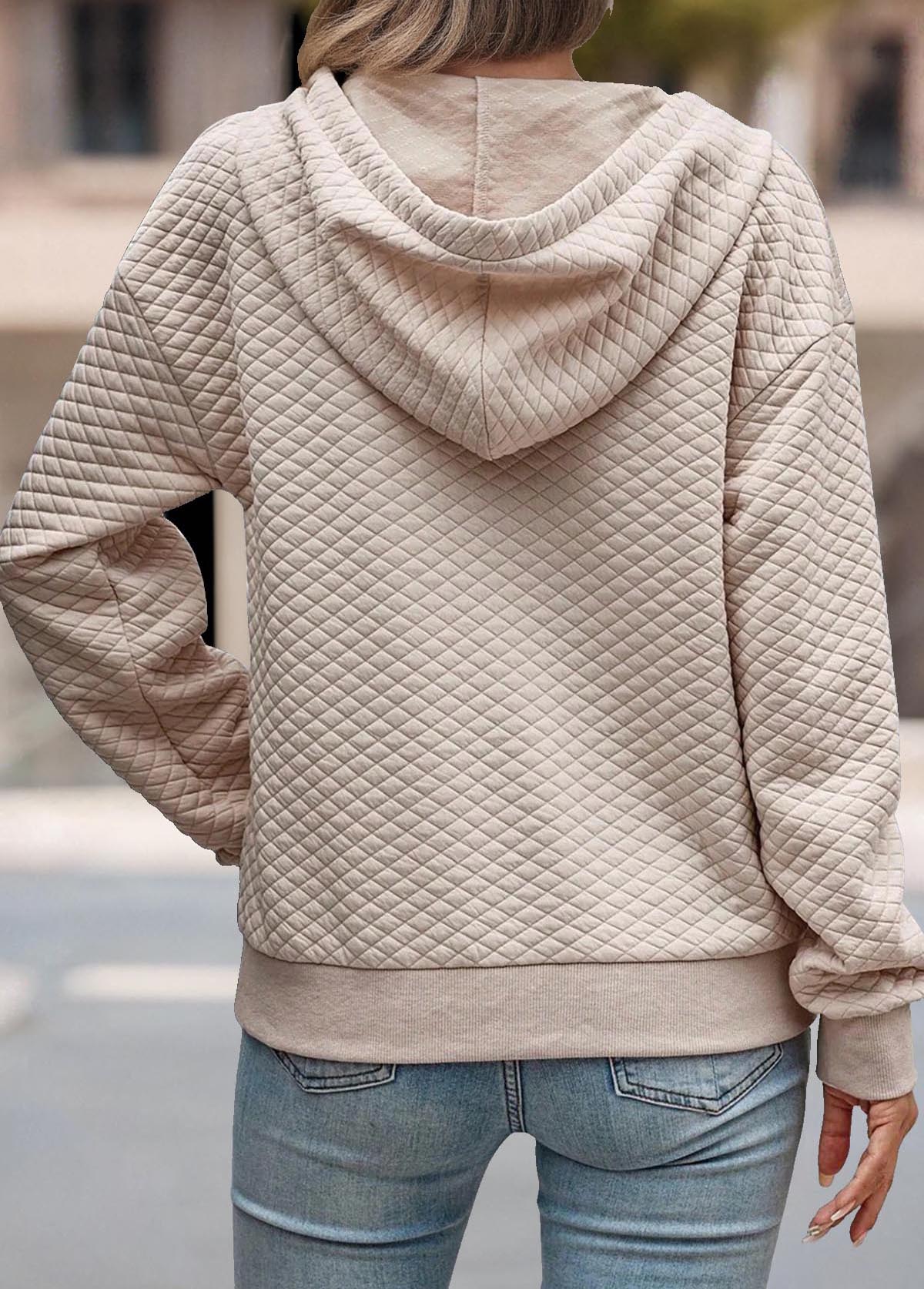 Tummy Coverage Light Coffee Long Sleeve Hoodie