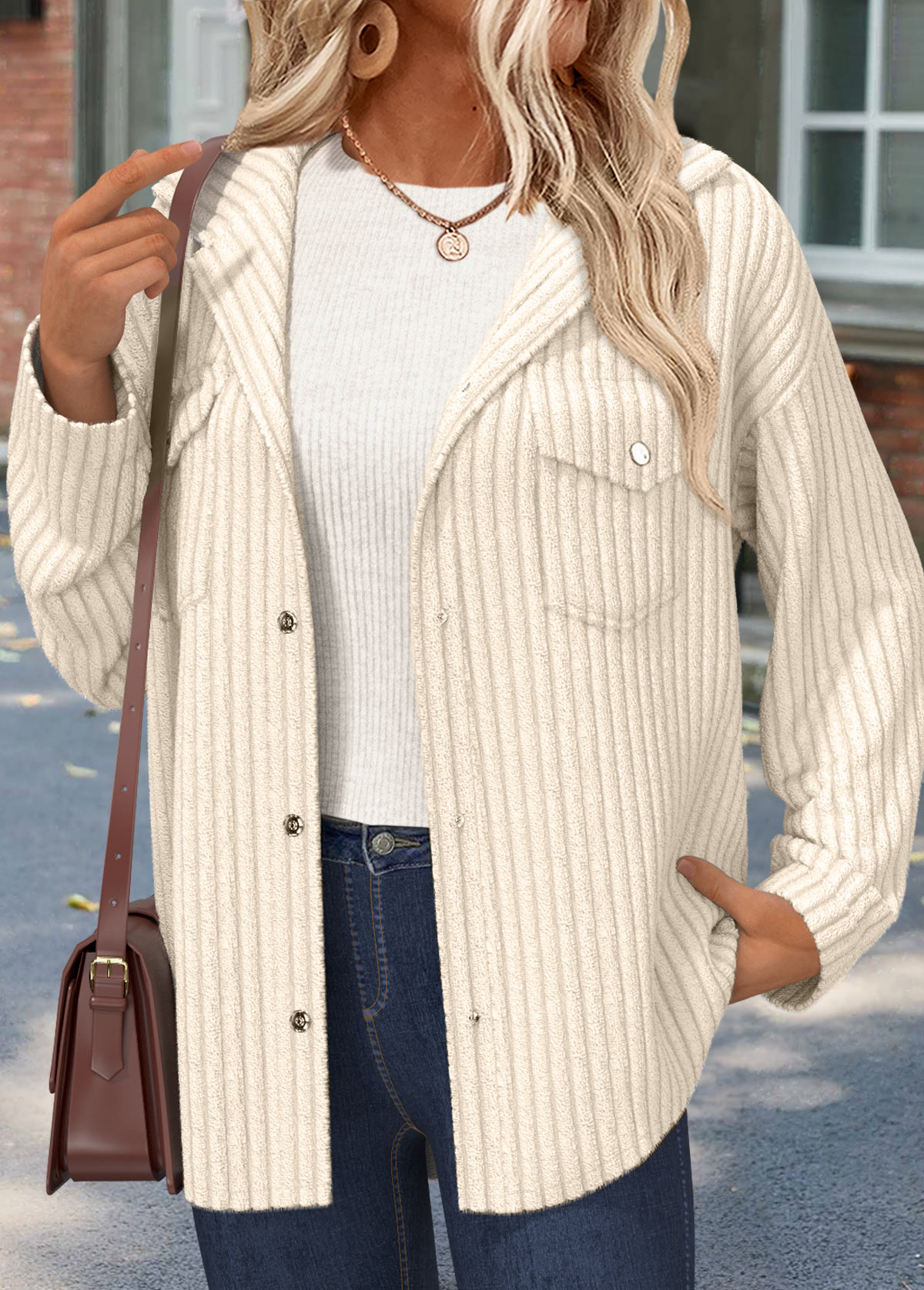 Tummy Coverage Beige Long Sleeve Shirt