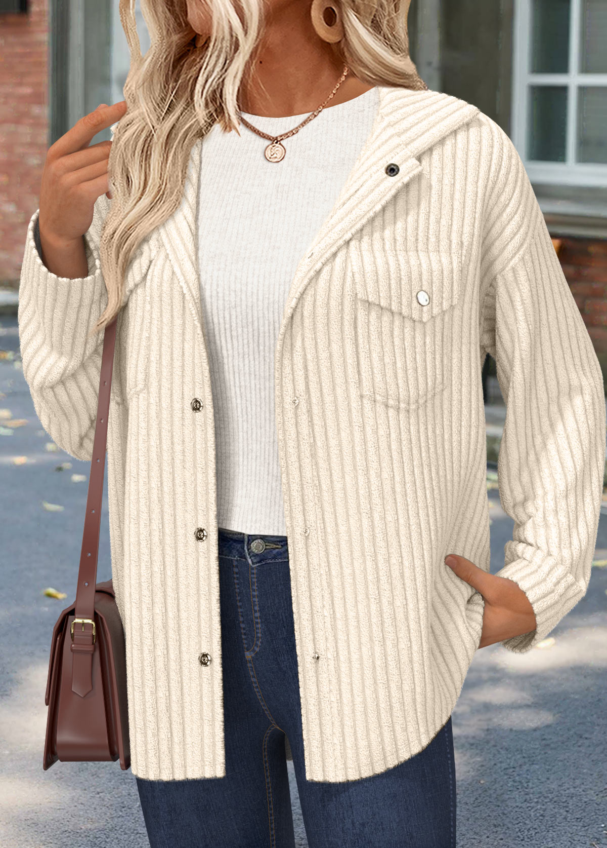 Tummy Coverage Beige Long Sleeve Shirt