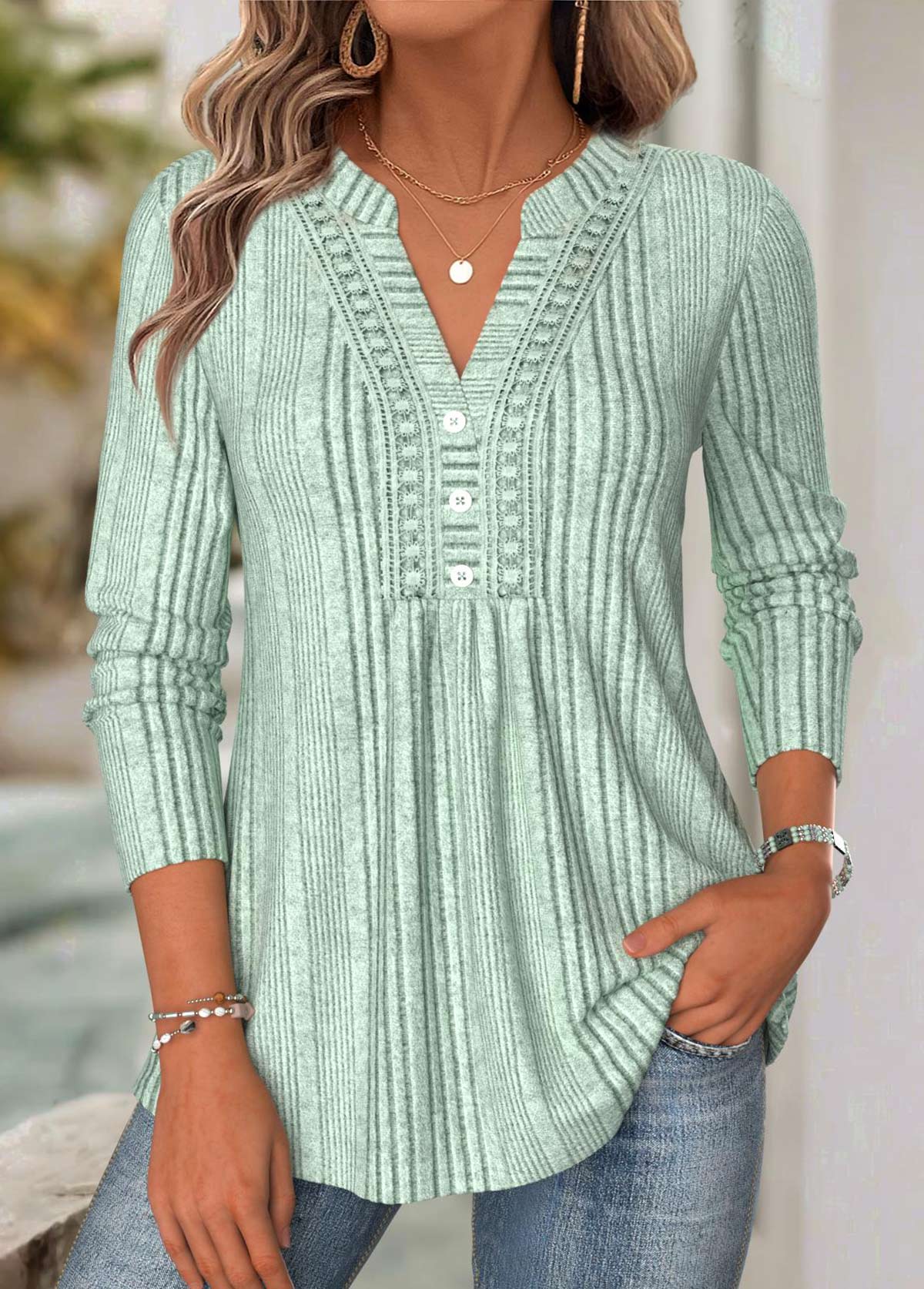 Tummy Coverage Sage Green Long Sleeve T Shirt