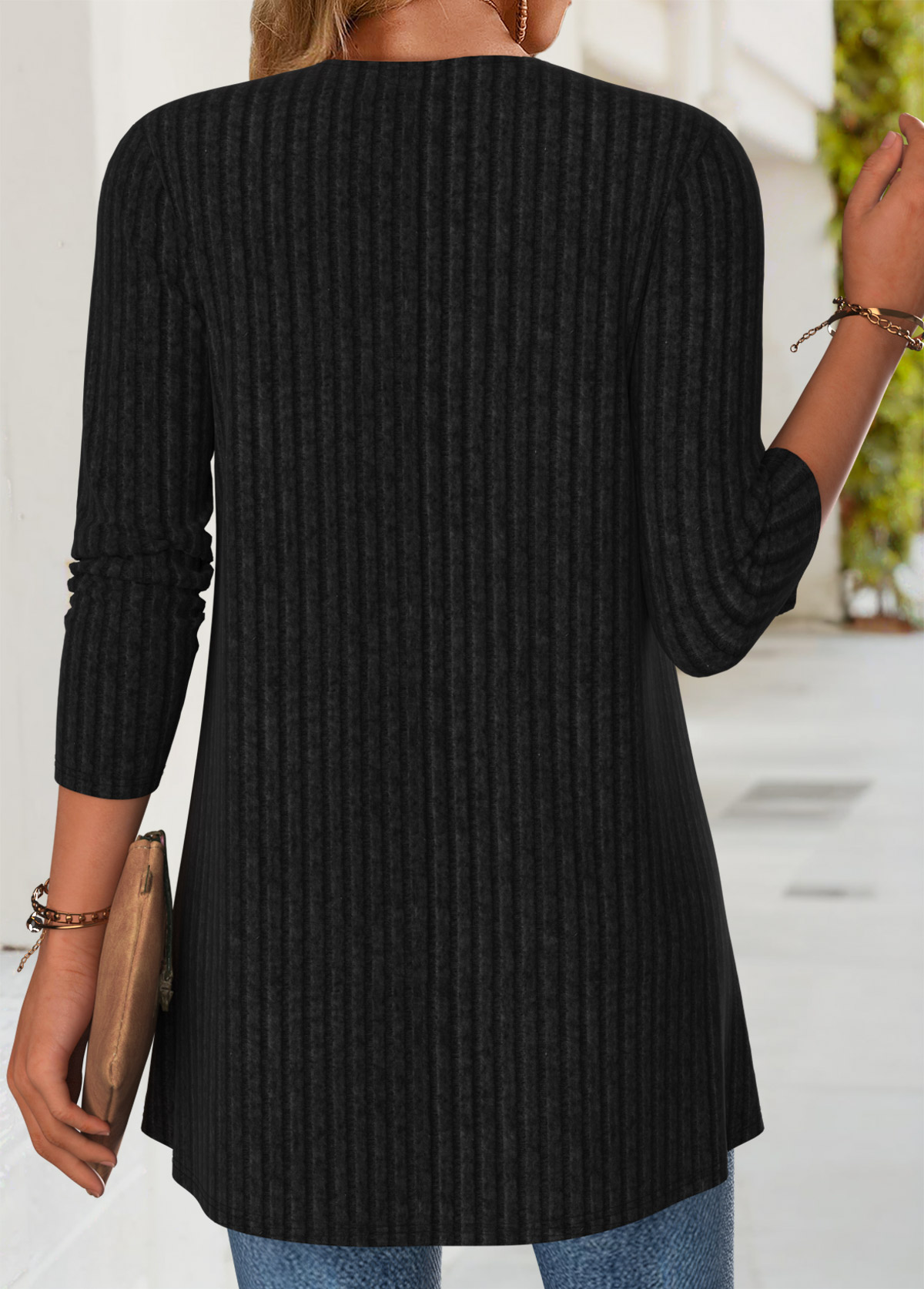 Geometric Print Tummy Coverage Black Fake Two Piece Twinset