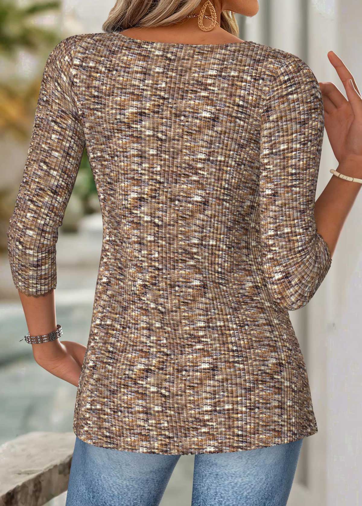 Tummy Coverage Dark Coffee Long Sleeve T Shirt