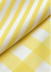 Striped Patchwork Light Yellow Long Sleeve Shirt