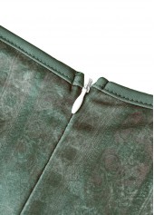 Floral Print Two Piece Sage Green Dress and Cardigan