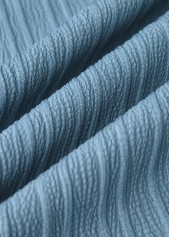 Floral Print Fake 2in1 Dusty Blue A Line Dress