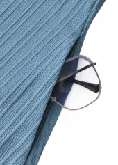 Floral Print Fake 2in1 Dusty Blue A Line Dress