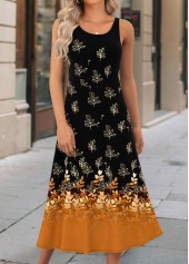 Floral Print Two Piece Terracotta Dress and Cardigan