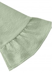 Button Sage Green A Line Half Sleeve Dress