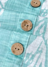 Marine Life Print Tummy Coverage Mint Green Strappy Dress