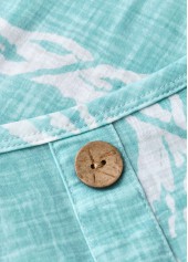 Marine Life Print Tummy Coverage Mint Green Strappy Dress