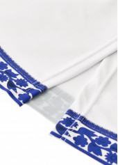 Random Floral Print Ruched Blue Tankini Set