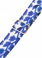 Random Floral Print Ruched Blue Tankini Set