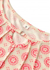 Tribal Print Tummy Coverage Multi Color Sleeveless Dress