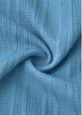 Embroidery Dusty Blue A Line Sleeveless V Neck Dress