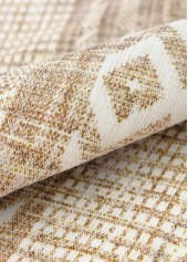 Geometric Print Tummy Coverage Light Camel A Line Dress