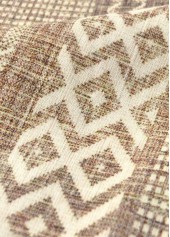 Geometric Print Tummy Coverage Light Camel A Line Dress