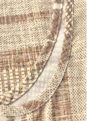 Geometric Print Tummy Coverage Light Camel A Line Dress