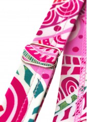 Mid Waisted Paisley Print Ruched Pink Tankini Set