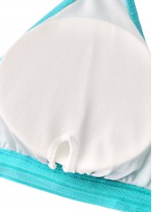 Lace Cyan V-Neck One Piece Swimwear and Bra