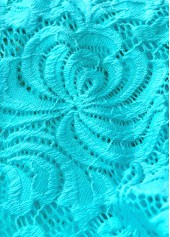 Lace Cyan V-Neck One Piece Swimwear and Bra