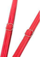 Cut Out V Neck Coral One Piece Swimwear