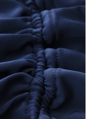 Mid Waisted Striped Tie Navy Tankini Set