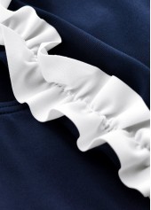 Mid Waisted Striped Tie Navy Tankini Set