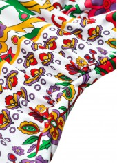 Floral Print Circular Ring Multi Color One Piece Swimwear