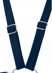 Floral Print Circular Ring Navy One Piece Swimwear