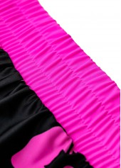 Mid Waisted Floral Print Contrast Binding Tankini Set