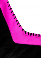 Mid Waisted Floral Print Contrast Binding Tankini Set