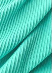 Cyan Mid Waisted Floral Print Tankini Set