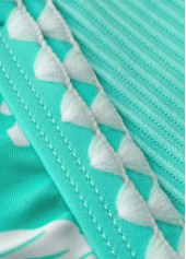 Cyan Mid Waisted Floral Print Tankini Set