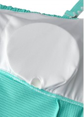 Cyan Mid Waisted Floral Print Tankini Set