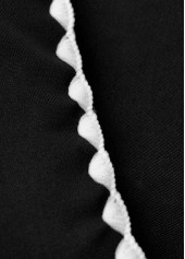 Mid Waisted Striped Patchwork Black Tankini Set