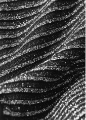 Mid Waisted Striped Patchwork Black Tankini Set