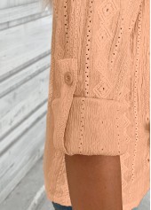 Dusty Pink 3/4 Sleeve Split Neck Blouse