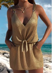 Champagne Circular Ring One Piece Swimdress