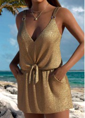 Champagne Circular Ring One Piece Swimdress