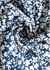 Ditsy Floral Print Light Blue Straight Leg Pants