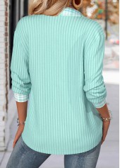 Plaid Tummy Coverage Light Green Long Sleeve Sweatshirt
