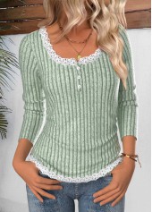 Tummy Coverage Sage Green Long Sleeve T Shirt