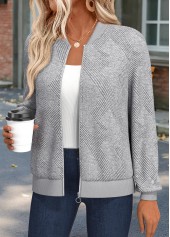 Tummy Coverage Light Grey Marl Long Sleeve Track Jacket